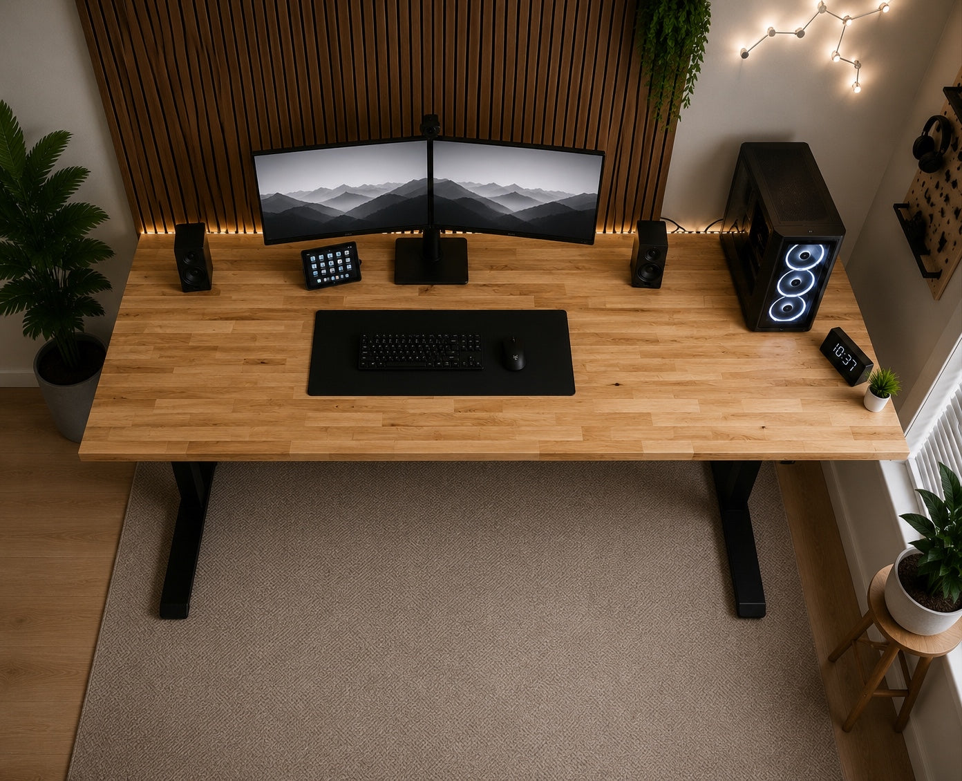 Solid Oak Wood Standing Desk