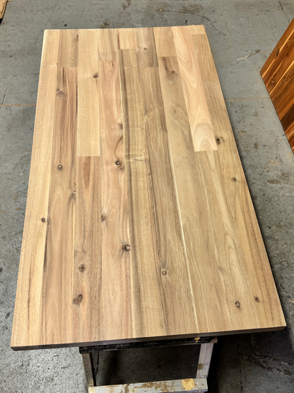 120 x 25.5 x 1.5 Unfinished Acacia Wood Countertop – Wide Plank (Edge-Glued)