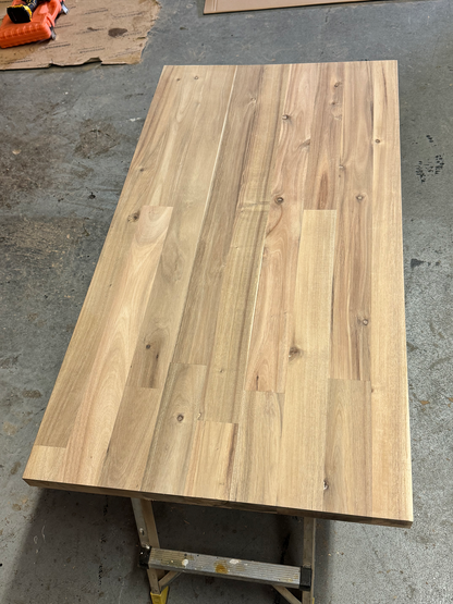 120 x 25.5 x 1.5 Unfinished Acacia Wood Countertop – Wide Plank (Edge-Glued)