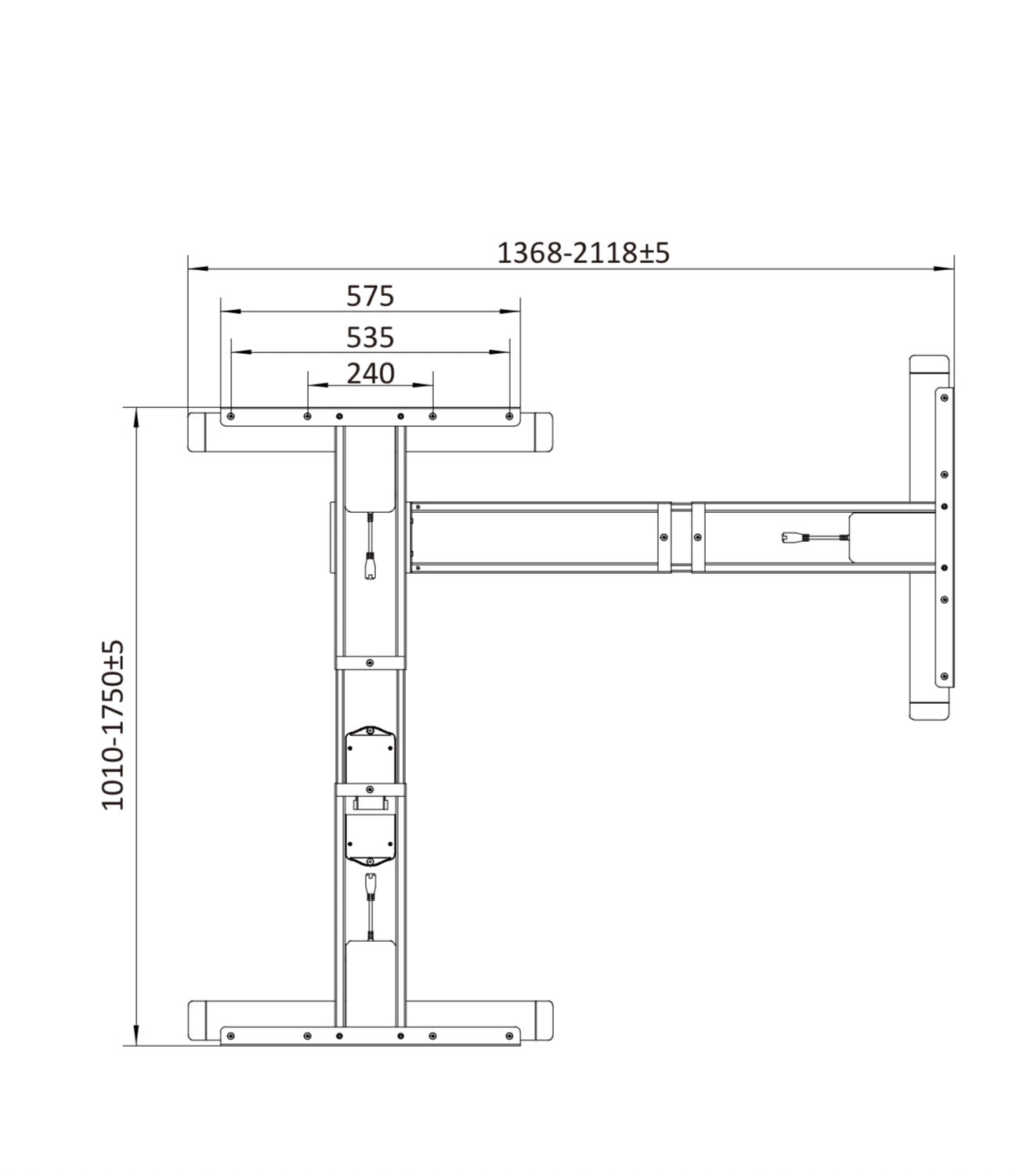 Holiwood Sit Stand L-Shape Desk Frame